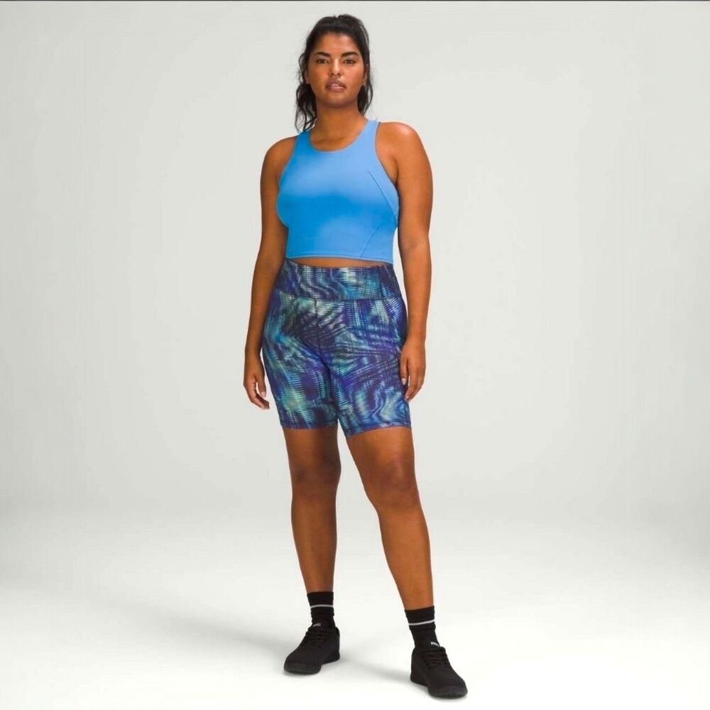 NWT Lululemon Invigorate High Rise Bike Short 8"  Shapeshifter Flux Blue Multi
